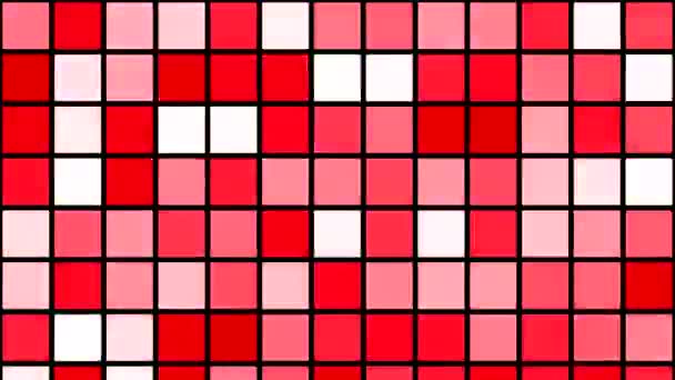 带着闪闪发光的五彩斑斓的正方形的抽象背景 几何形状具有噪声效果的动画 — 图库视频影像