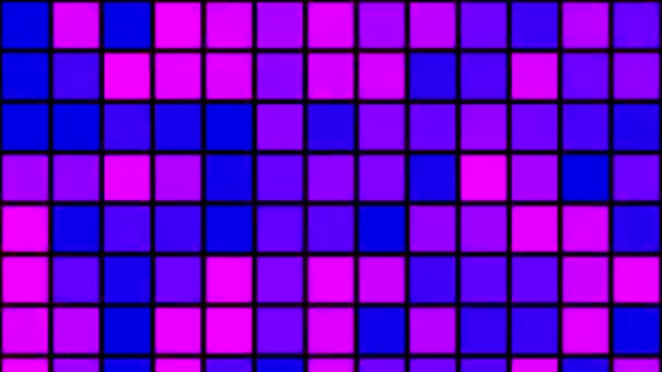 색깔의 사각형들이 반짝이는 추상적 배경을 가지고 있습니다 기하학적 형태에서 나오는 — 비디오