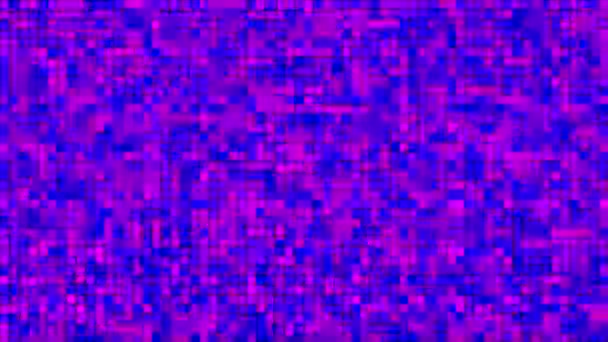 带着闪闪发光的五彩斑斓的正方形的抽象背景 几何形状具有噪声效果的动画 — 图库视频影像