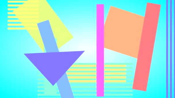 Looped Abstracte Animatie Van Veelkleurige Geometrische Vormen Strepen Een Gekleurde — Stockvideo