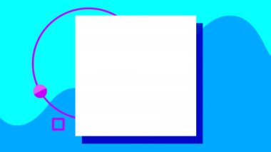 Bir küre ve mavi arka planda bir uydu ile uzay temalı çizimlerin döngülü animasyonu. Düz çizim ve yüzeyde hareketlilik. Kopyalama, harf ve metin için beyaz boşluk.