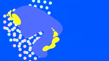 Grafik elementleri ve biçimsiz şekillerle soyut canlandırılmış arkaplan.