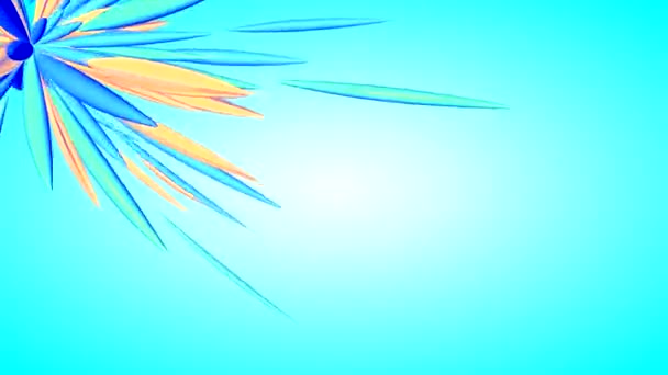 Абстрактный Цветок Движущимися Лепестками Записанный Программе Синем Фоне — стоковое видео
