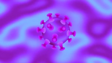 Virüslü soyut arkaplan, farklı renklerde kabuğun parıldayan gradyan dolgusu. Çizilmiş ögelerin canlandırması.