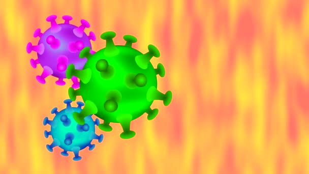 带有病毒的抽象背景 不同颜色的壳中闪烁着渐变填充 绘制元素的动画 — 图库视频影像