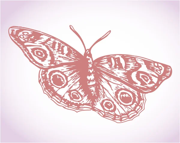 Szkic latający motyl — Wektor stockowy