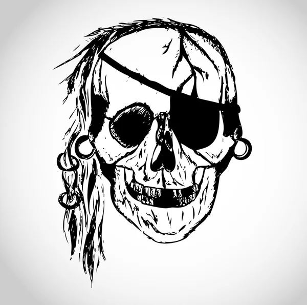 Toothless pirate skull — Stock Vector