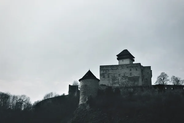 Trencin Burg auf dem Hügel — Stockfoto