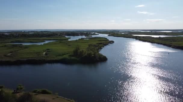 Drönare utsikt över en vacker flod — Stockvideo