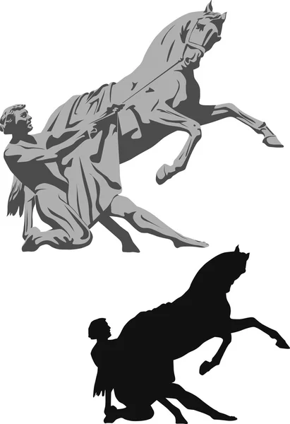 Caballos Klodt — Vector de stock