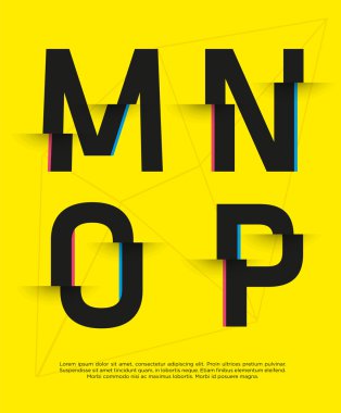 soyut kırık yazı harfleri kümesi