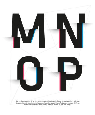 soyut kırık yazı harfleri kümesi