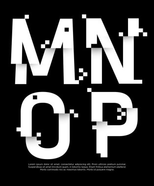 soyut kırık yazı harfleri kümesi