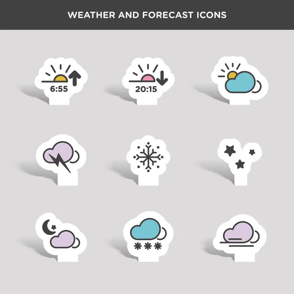 Weather and forecast icons set — Stock Vector