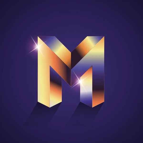 Lettre m symbole métallique — Image vectorielle
