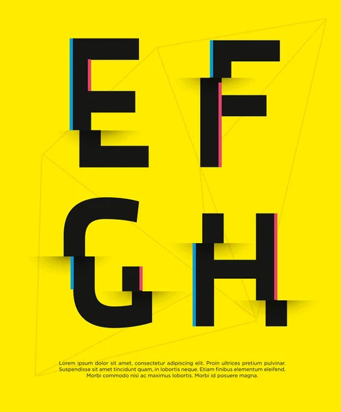 Aantal abstracte gebroken lettertype brieven — Stockvector