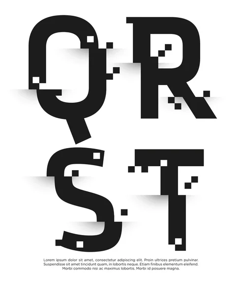 Serie di lettere di carattere astratte rotte — Vettoriale Stock