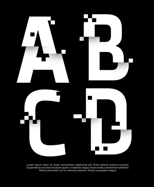 Uppsättning abstrakta trasiga teckensnitt bokstäver Royaltyfria illustrationer