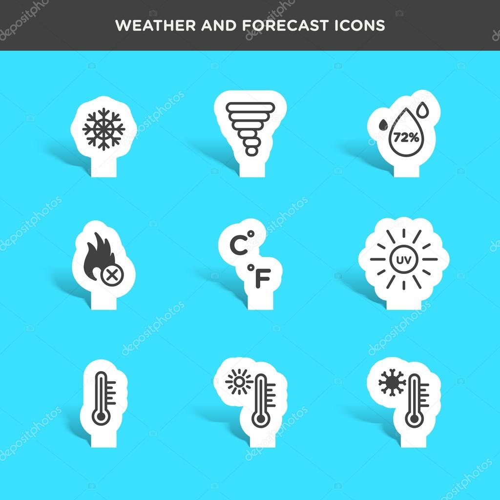 weather and forecast icons set