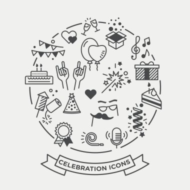 tatil ve kutlama Icons set