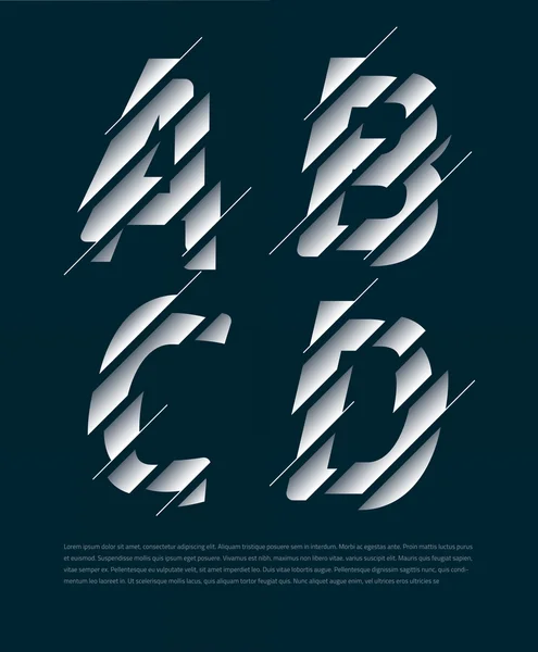 Letras tipográficas rotas del alfabeto — Vector de stock
