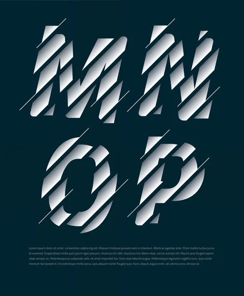 Tipografik kırık alfabesi harfleri — Stok Vektör