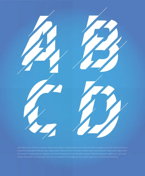 Letras tipográficas rotas del alfabeto — Vector de stock