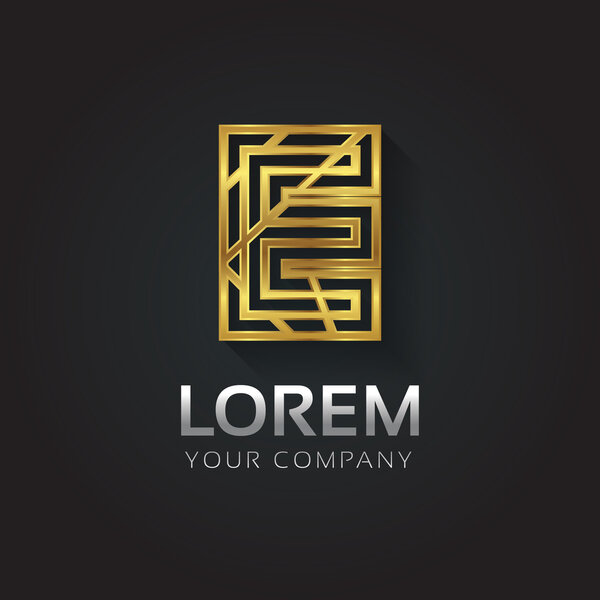 Elegant golden alphabet letter