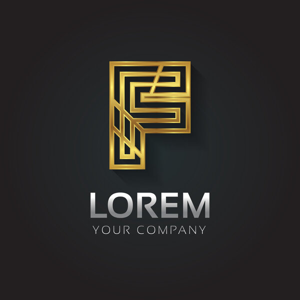 Elegant golden alphabet letter