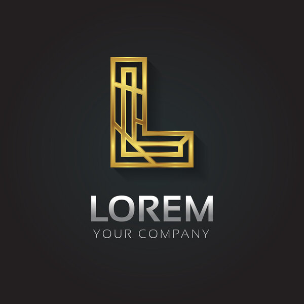 Elegant golden alphabet letter