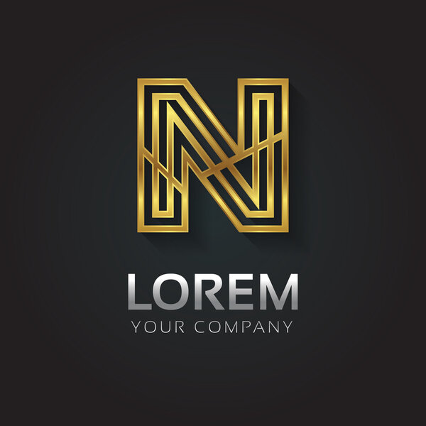 Elegant golden alphabet letter