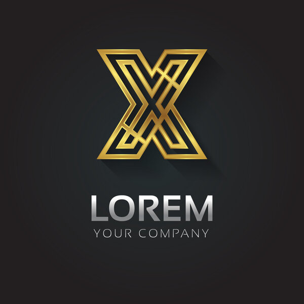 Elegant golden alphabet letter