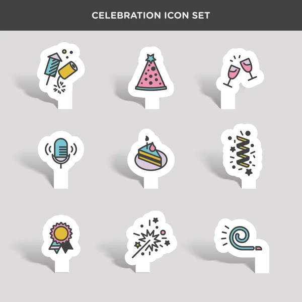 Holiday and celebration icons set — Stock Vector