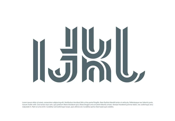 Набор символов алфавита творческой линии Стоковая Иллюстрация