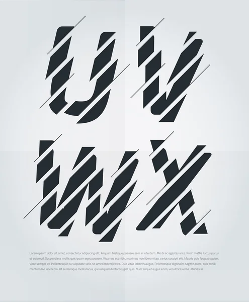 Typografiska trasiga alfabetet bokstäver Stockvektor