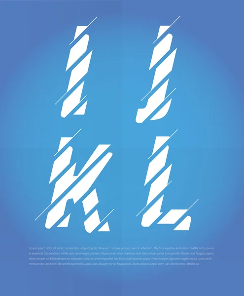 Typografiska trasiga alfabetet bokstäver Royaltyfria illustrationer