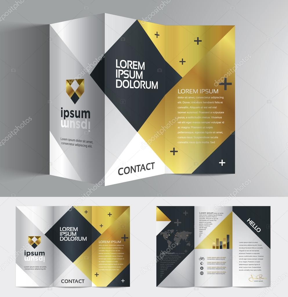 Tri-fold Brochure and Catalog Vector Design Template with useful elements