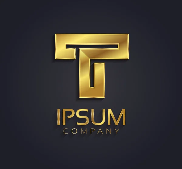 Güzel vektör grafik altın Alfabe harf T simgesi