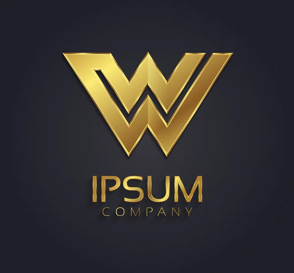 Güzel vektör grafik altın Alfabe harf W sembolü