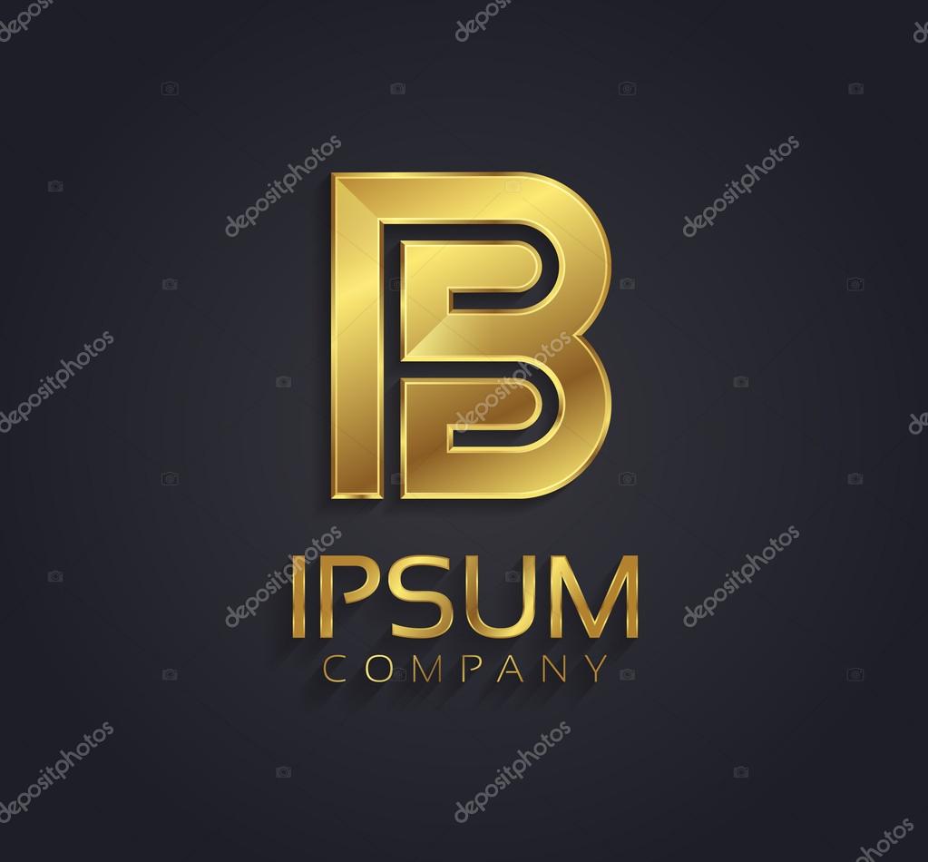 Beautiful vector graphic gold alphabet  letter B  symbol