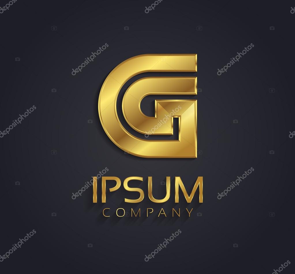 Golden metallic themed shining metallic 3D symbol capital letter G - uppercase isolated on black