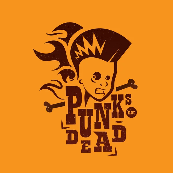 Ilustración gráfica punk niños con signo — Vector de stock