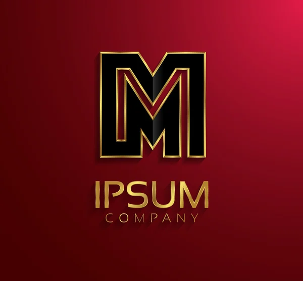 Güzel vektör grafik siyah alfabesi ile altın RIM A harfi sembolü