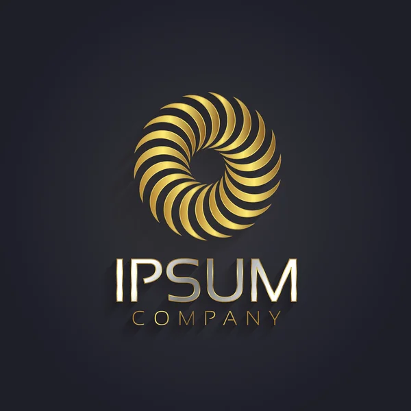 Grafik geometrik soyut altın spiral yuvarlak sembolü