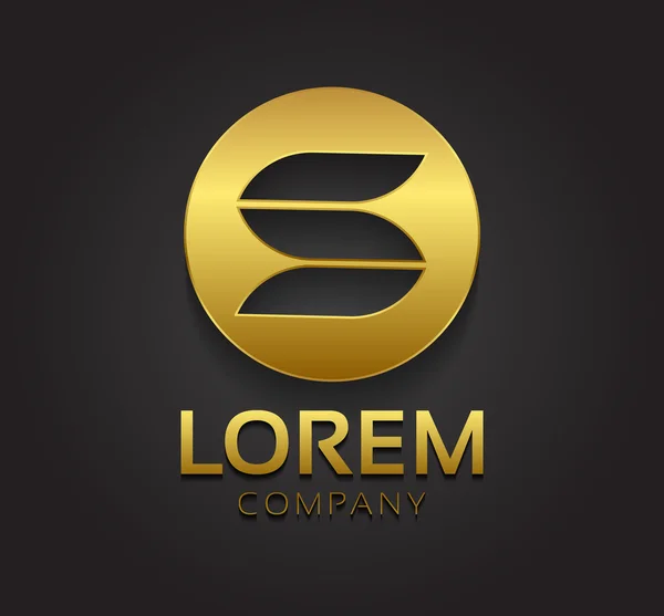 Altın daire grafik zarif S sembolü