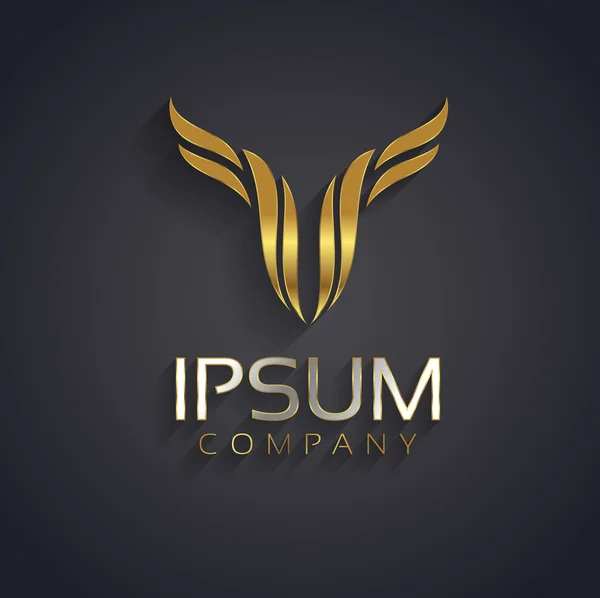 Vektör grafik arka kanat sembol örnek metin altın ve gümüş ile şirketiniz için