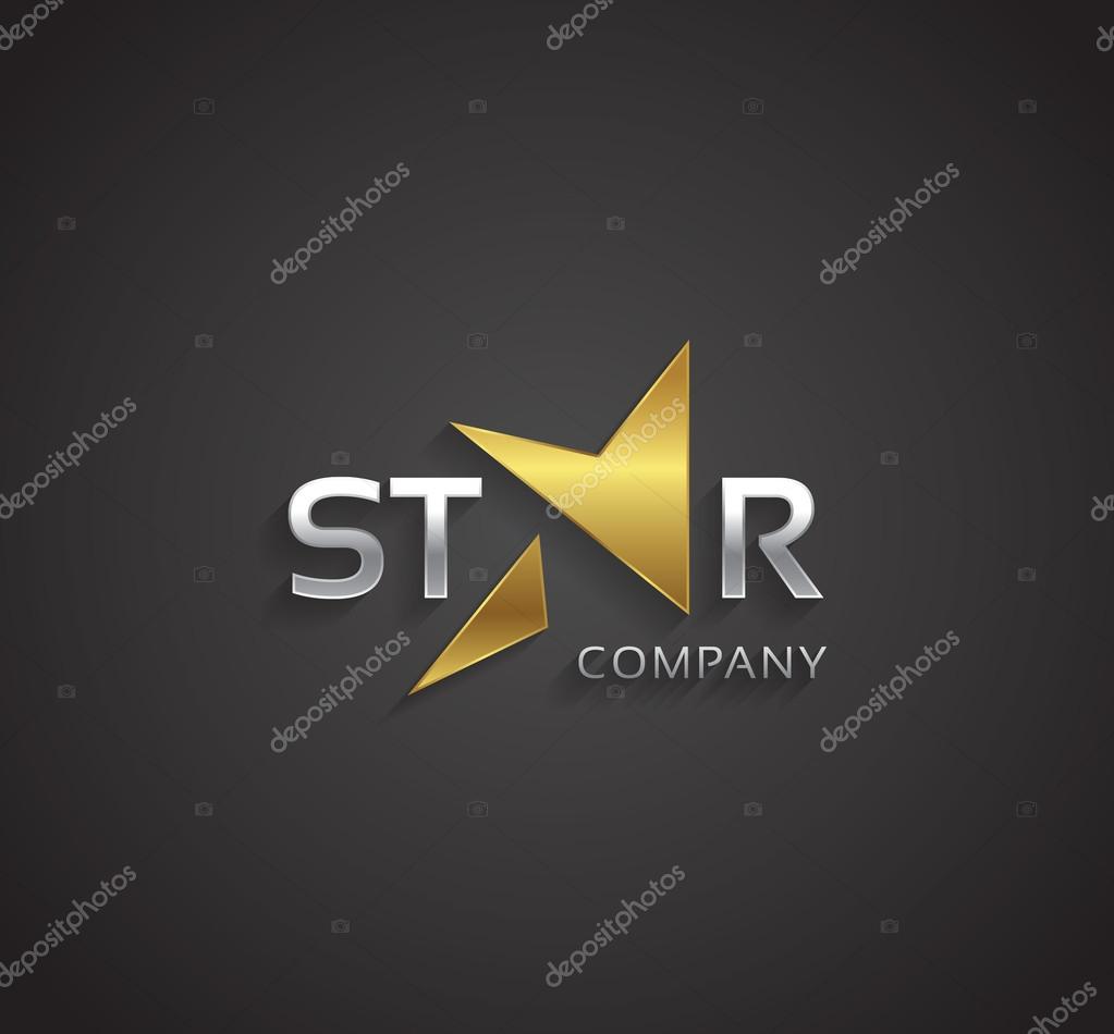 Vector graphic golden and silver elegant star symbol for your company