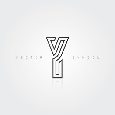 Graphic creative line letter Y