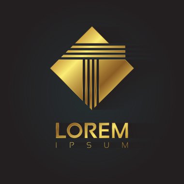 Altın çizgili harf T