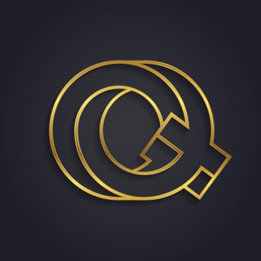 Grafik altın harf Q